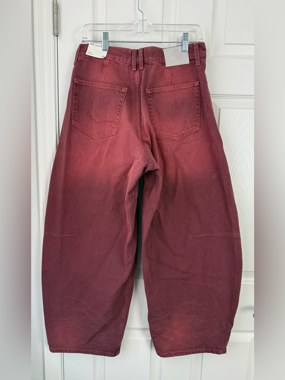 We The Free Wide-Leg Jeans in Washed Terracotta Red - Picture 4 of 8